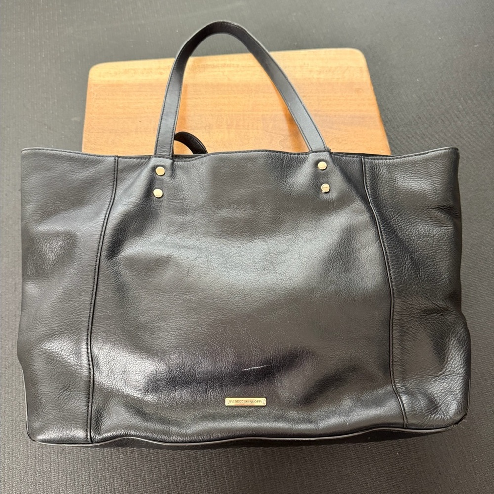 Rebecca Minkoff Black Leather Work Tote